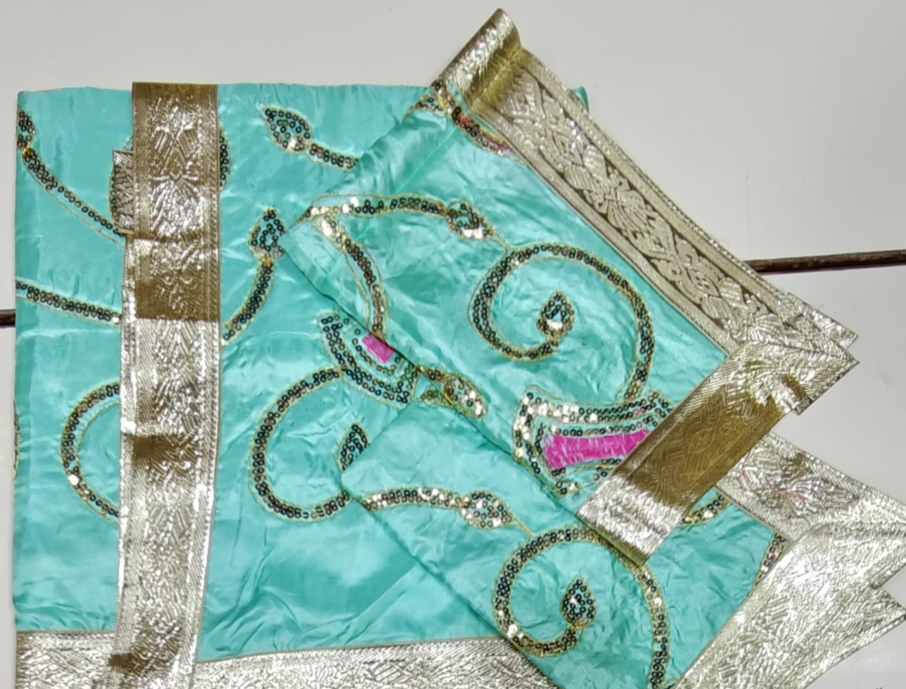 Aqua Blue Embroidered Rumala Sahib