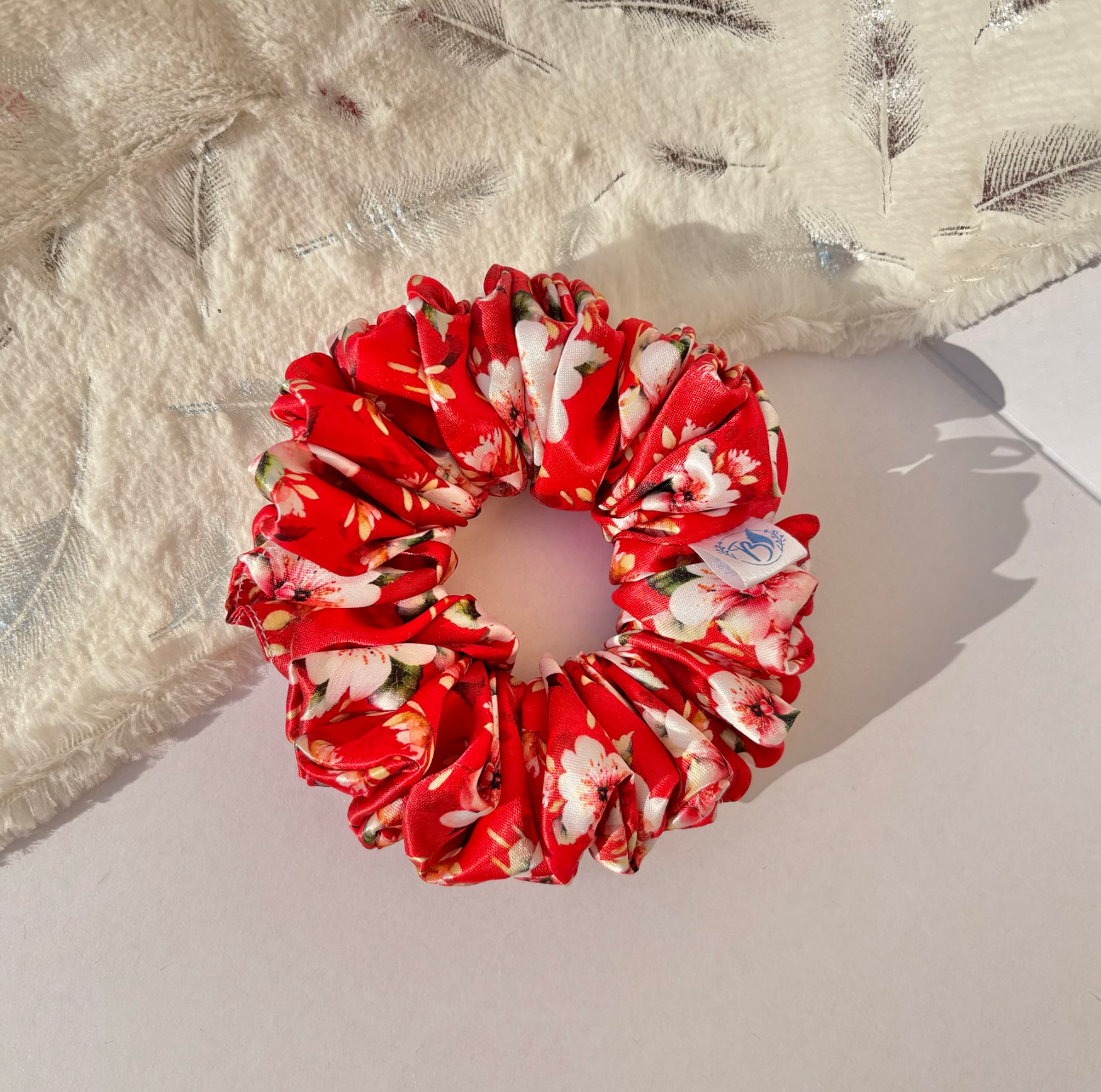 Cherry Bloom – Mini Cloud Scrunchie