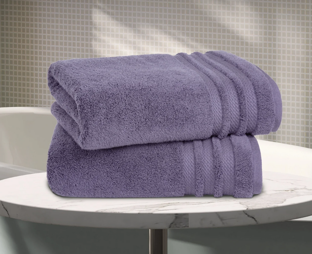Luxury 2 Pc Bath Towel Set – Purple (625 GSM)