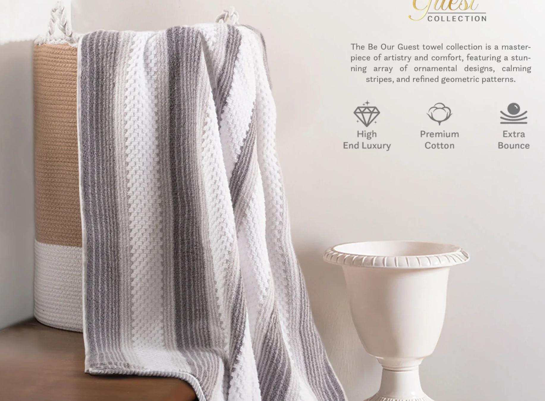 Nectorsoft Be Our Guest 1 Pc Bath Towel, Aries, White| 625 GSM Cotton
