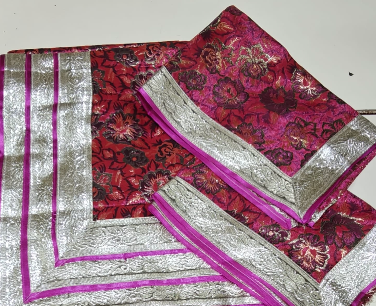 Crimson Red Floral Rumala Sahib