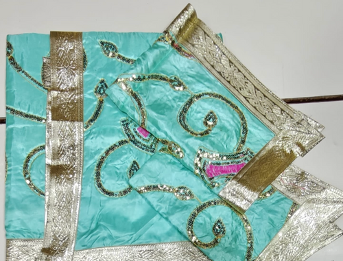 Aqua Blue Embroidered Rumala Sahib