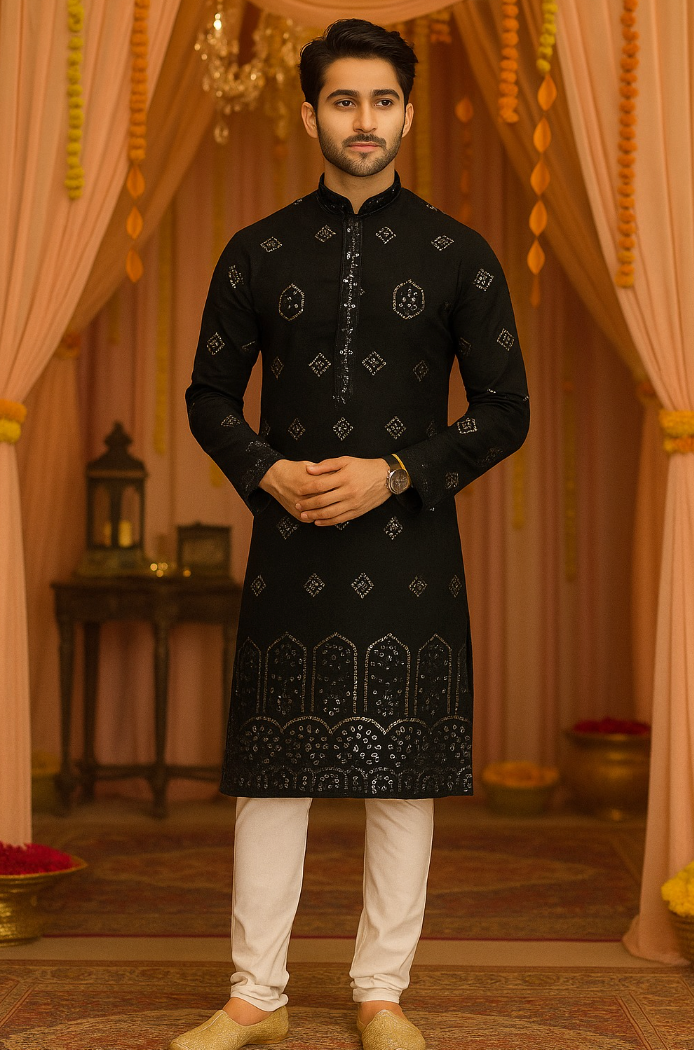 Royal Festive Embroidered Kurta