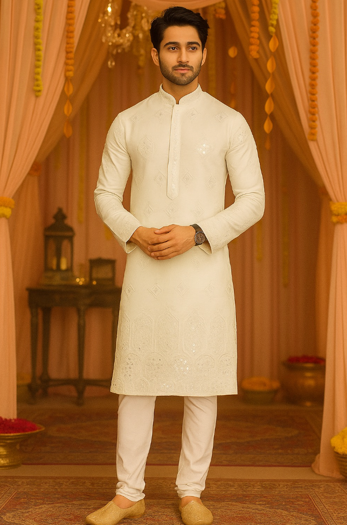 Royal Festive Embroidered Kurta