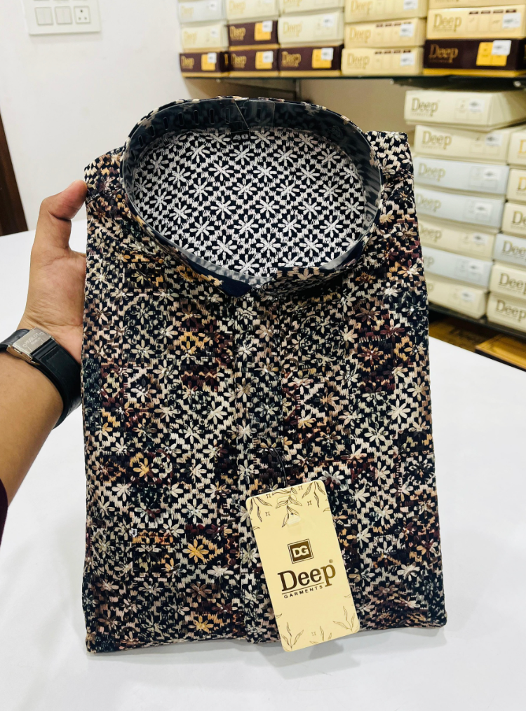 Brown Floral Kashmiri Print Kurta